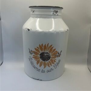 Farmhouse Milk Jug Bee Hive Wall/Tabletop Vase Welcome To Our Hive NWT 7x10”